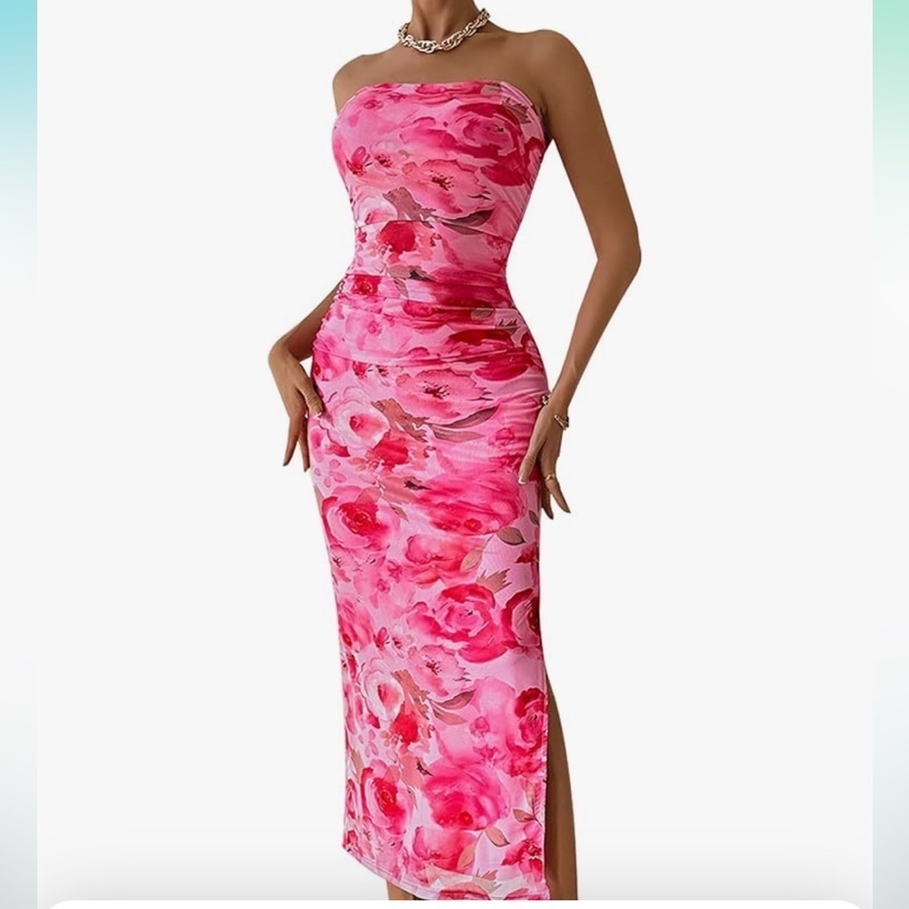 Summer Maxi Bodycon
Strapless Tube Top Printed Long Party Club Slit Dress
8069 - Picture 1 of 7